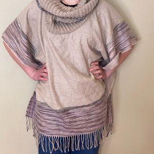 Super soft turtle necked poncho